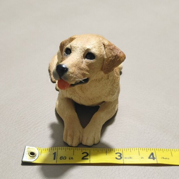 Yellow Labrador Retriever Figurine Hand Paint Dog Sculpture Collectible Vintage - Picture 4 of 8